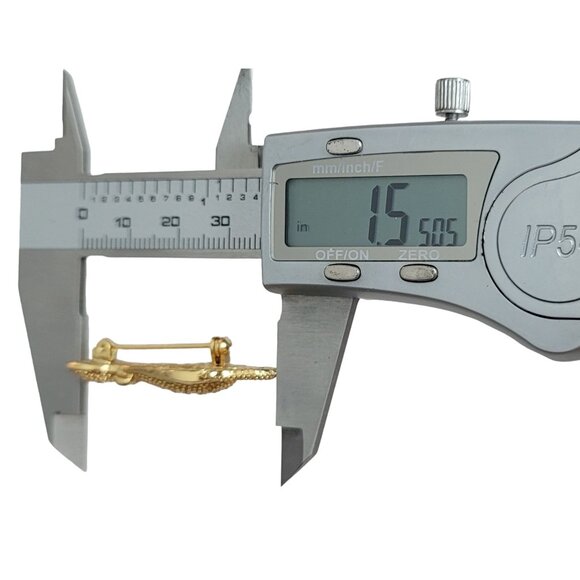 1928 Brand Gold Tone Clear Rhinestone Cat Brooch Pin K17 - Picture 5 of 7